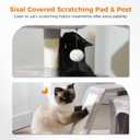 PEQULTI Small Cat Tree Tower for Large Adult Cats with Wide Top Perch, Private Cat Condo and Sisal Scratching Post&Pad for Indoor Cats, Gray, 19.3"L x 12.2"W x 25.6"H