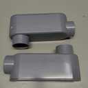 2Pack 1-1/2Inch Rigid PVC Conduit Body Type LB 1.50IN Slip x Slip PVC Conduit Bodies LB Type with Cover and Gasket, Gray