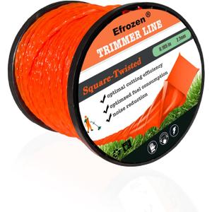 Weed Eater String, Commercial Square Twist .105" Diameter x 302' String Trimmer Line in Spool,Premium Nylon Universal Replacement Weed Wacker String, Orange