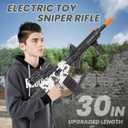 Realistic Toy Gun for Nerf Guns Darts, Foam Blaster - with Scope 120 Soft Bullets 3 Magazines, Semi-Auto Sniper Rifle Electric Machine Guns for Boys 8-12 Age, Birthday Gifts for Kids and Adults, Extra Larger