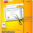 Avery Clear Laminating Sheets, 9" x 12", Permanent Self-Adhesive, 50 Self-Laminating Sheets, Great for Protecting Documents, Photos, and Signs More (73601)