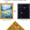 ArtXO 16×20 Picture Frame Gold, Vintage 16 × 20 Photo Frame for Wall Hanging or Tabletop Display, Ornate Antique Poster Frames Wooden for Wall Art Prints Diploma