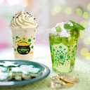 WorldBazaar St. Patrick's Day Disposable Cups 100 pcs Green Shamrock Plastic Drink Cups for Beverages Lucky Irish St. Paddy's Day Party Supplies 12 oz