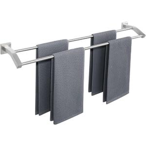 Alise Double Bath Towel Bars Towel Racks for Bathroom,Wall Mount Towel Holder Heavy Duty SUS304 Stainless Steel Towel Hanger Towel Rail,Brushed Nickel 32 Inch