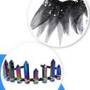 Women's Midnight Siren Costume  Skeleton Mermaid Halloween Dress with Iridescent Tail & Headband (L)