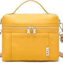 NOL Natural Organic Lifestyle Insulated Lunch Bags for Women Cooler Bag Lightweight Nylon Waterproof Lunch Box For Work (Earth-yellow, Medium(normal)) (Medium (8 Liters))