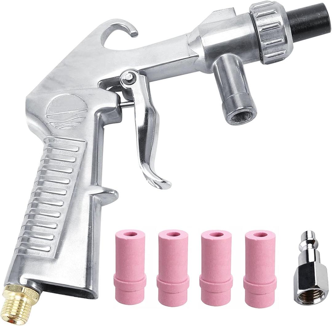 Sandblaster Kit Abrasive Sand Blasting Gun Spray Gun Rust Remove with Air Quick Adapter for Sandblast Cabinets