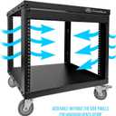 AxcessAbles 8U 19 Homelab Server Rack | 550-LB Capacity | Open Frame with Removable Side Panels | Rolling Rack Cabinet w/Locking 3 Casters | Network, AV & Studio Gear | Includes 5mm & 6mm Screws, 20.5" x 18" x 20.5"