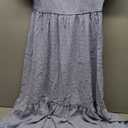 Glamaker Women's Short Sleeve Smocked Square Neck A Line Summer Flowy Midi Dress Light Blue Medium