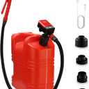 FUELIO Gas Can Pump - AA Battery Powered Fuel Transfer Pump with Auto Shut Off Nozzle, Fix Clip, Extra Long Hose, 3 Adapters, Gas Pump Ideal For Gasoline, Diesel, Kerosene Transfer