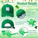 St. Patrick's Day Costume Accessories Irish Leprechaun Hat Shamrock Sunglasses Set for Couple Leprechaun Outfit