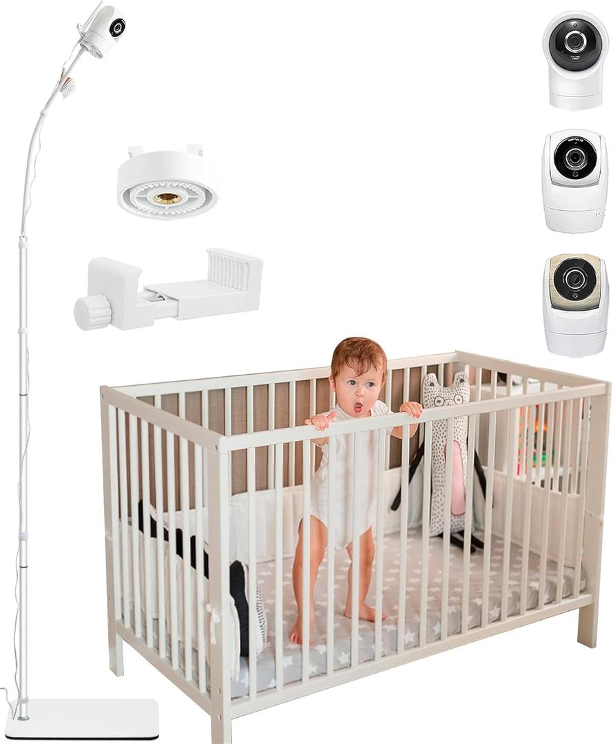 Upgraded Universal Baby Monitor Floor Stand Holder for VTech New VM901, VM928HD, VM5463, VM819, VM919HD Cameras, Stable Silent Base, Height Adjustable, Easy Assembly, No Tools or Wall Damage