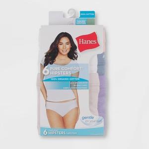 Hanes Women's Pure Comfort Hipster, 6 Pack, Size S