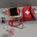 Primacare KB-9181 Professional Series Blood Pressure kit with Sprague Rappaport Stethoscope, Fanny Pack Aneroid Combo for Medical Emergencies and First Aid Purposes, Red, 8x2x6 inches