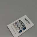 Square Press on Nails Short Sea Blue Fake Nails Glossy Acrylic Nails Press ons Full Cover False Nails with Golden Glitter Designs Glue Stick on Nails for Women Girls 24 Pcs