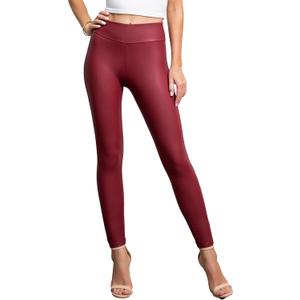 Conceited Luxe Leggings Velvet or Vegan Leather (1X-2X, Burgundy)