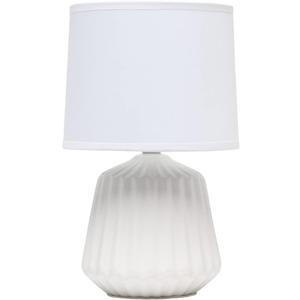 Simple Designs LT1120-OFF Petite Mini Pleated English Ceramic Base Table Lamp, Off White
