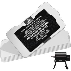 6 Packs BAC521 Drip Tray Liners for Traeger Ironwood 885 Pellet Smoker Grills, Heat-Resistant Foil Liners for Traeger Ironwood 885 Accessories, Aluminum Tray for Catching Grease 28.75" x 15.5"