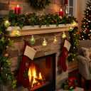 Christmas Tree Snow Globe String Lights 6.56 FT 10 LED Xmas Light Balls with 5 Christmas Figurines Constant Vintage Decor Lighting for Indoor Outdoor Xmas Party Decoration(Green)