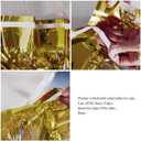 4 Pack Metallic Foil Fringe Table Skirt Tinsel Party Table Skirt Banner for Parade Floats Mardi Gras Party DecorationL108 inH 29in (Blue)