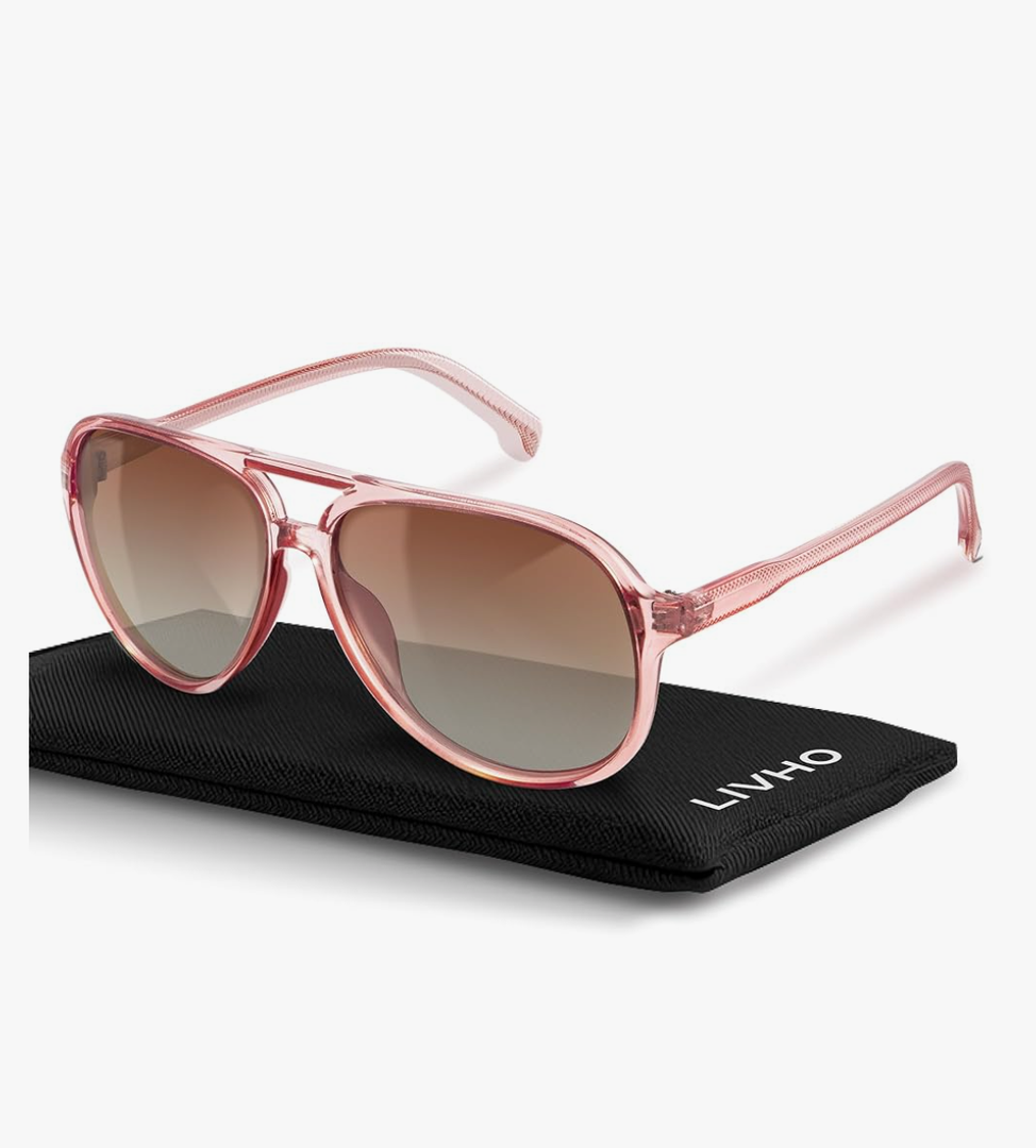 livho Trendy Polarized Aviator Sunglasses Women Men, Retro Sun Glasses for Women Men 2025, Oversized UV Protection Shades
