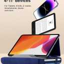 JSAUX Tablet Pillow Stand, Tablet Stand Holder Dock for Lap, Bed and Desk Compatible with iPad Pro 11 10.5 9.7 10.2 Air Mini, Kindle, Tablets, Phones, E-Reader, Books and More 4-11'' devices Navy Blue