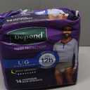 Depend Night Defense Adult Diapers, Incontinence Underwear for Men, Disposable, Overnight, Large, Grey, 14 Count
