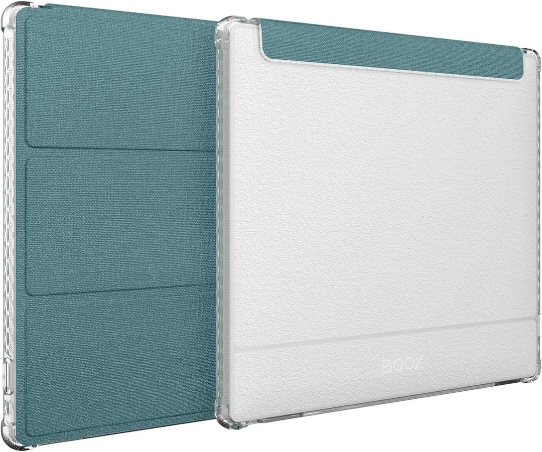 TUDIA SKN FLIP Designed for Onyx Boox Go 7 / Go Color 7 Case (Gen 1 & 2, 2024/2025)  [Enhanced Auto Wake/Sleep Function] Slim Shockproof Trifold 7" Cover with Transparent TPU Back (Turquoise)