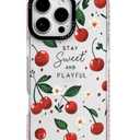 ChiCaseVer for iPhone 15 Pro Max Case, Cute Cherry Stay Sweet Pattern with Flowers, MilitaryGrade Drop Protection, Cute Soft Slim TPU Protective Cover with Camera Protection for Women & Girls, Pack of 2 