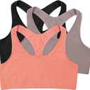 Hanes Women's Racerback Cotton T-Back Bralette (3 Pack) (XX-Large, Black/Spiced Fig/Terra Red)