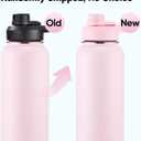 Fijinhom 32 oz Insulated Water Bottle with Handle, 304 Stainless Steel Water Bottles with Wide Mouth, Double Wall Vacuum Sports Water Bottle, BPA Free, Keep Cold and Hot, Pink