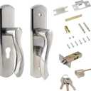 Front Door Lock Set Single Cylinder Handle and Deadbolt Lock Set with Door Lever, 5.7" Screw Hole Distance, Silver
