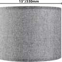 Gray Drum Lamp Shades Medium 13" Top x 13" Bottom x 10" High (Spider) Traditional Lampshades for Table Lamp & Bedside Lamp - Assembly Required - Modern Lamp Shade By GO&SO