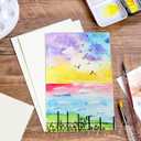 5 x XWT 120 Sheets Watercolor Paper Bulk, 5x7in 110lb/230gsm, Cold Pressed Acid Free Natural White Textured Water Color Painting Art Supplies, Drawing Gift for Professional Adult Artists