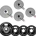 Electric Stove Burner Drip Pans,Stove Burner Covers W10290353(6") W10290350(8")+Electric Stove Burner Replacement MP15YA(6") MP21YA(8") Compatible for Whirl-pool Ken-more May-tag Ama-na etc by MIFLUS