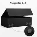 LIFELUM Large Christmas Gift Box 14"x8.5"x4.5" Birthday Gift Boxes for Presents for Anniversary Wedding,Black Gift boxes with Ribbon,Shredded Filler,Card