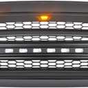 Front Grille Compatible with 2013-2018 Dodge Ram 1500, 2019-2023 Ram 1500 Classic, Matte Black Bumper Grill w/Off-Road Lights