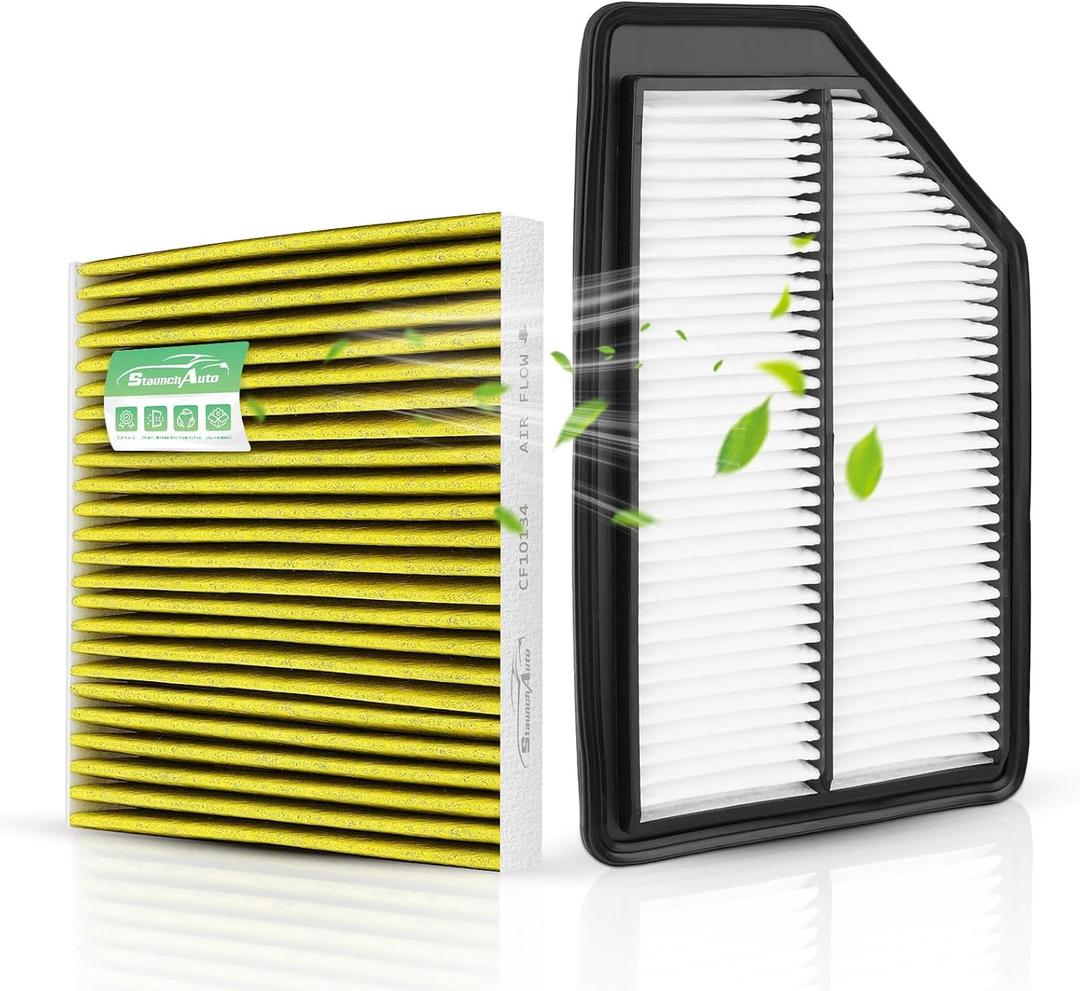 Engine and Cabin Air Filter Set for 2011-2017 Honda Odyssey - 2Pack - Activated Carbon - Automotive Replacement Accessories # CF10134 CA11042