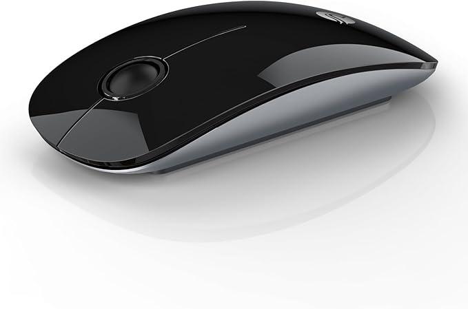 RAPIQUE Bluetooth Wireless Mouse  (BT5.1+USB) Slim Dual Mode Computer Mice with Quiet Click, Low Power, and 1600 DPI, Portable Mouse for MacBook, Laptop, iPad Pro/Air, Surface Pro (Black)