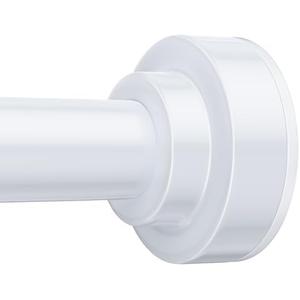 TEECK Shower Curtain Rod, 27-76 inch Adjustable Spring Tension Curtain Rod, Never Rust Anti-Slip Shower Curtain Rod for Bathroom, No Drilling, Never Collapse, Easy to Use, White