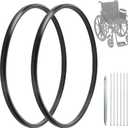 CALPALMY 2 Sets of Universal 24" x 1" Flat-Free Polyurethane Rear Wheel Replacement Tires for Manual Wheelchairs Durable and Reliable Wheelchair Tire Replacement