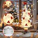 Acrylic Christmas Tree for Night Light, Mini Christmas Tree Light Up Tabletop Xmas Crystal Tree Decor with Home Decor Battery Powered LED Lights for Tabletop, Centerpieces, Kitchen, Gift, Indoor (1ft 1in)