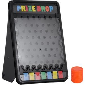 iElyiEsy 31"x21" Prize Drop Plinko Board Game Outdoor with Foldable Stand and 10 Customizable Playing Pucks 7 grids- Perfect for Carnival, Tradeshow & Party Fun & Exciting (Prize Drop), 19 in