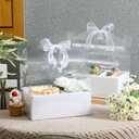 Honeydak 10 Kit 4 Inch Cake and Flower Clear Boxes, Portable Clear Gift Box for Cake and Flower Pack Together, Transparent Gift Packaging with Ribbon, Suitable Wedding Holiday Party Favors(White)