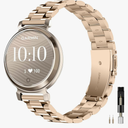 Miimall Metal Band Compatible for Garmin Lily 2/2 Active Band, Lightweight, Women Slim Luxury Stainless Steel Chain Replacement Bracelet Fancy Adjustable Wristband for Lily 2/2 Active, Champagne Gold