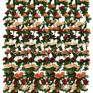 12 PCS 98.4 FT Artificial Flower Garland Rose Garland for Wedding Room Decor12,Terracotta