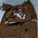 ADOMI 2 Pcs Christmas Gingerbread Man Costume Jumpsuit for Adults Mens Xmas Cookie Outfit Onesie Holiday Cosplay Party (3XL)