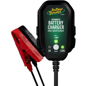 Battery Tender Junior 12V, 800mA Battery Charger and Maintainer for Lead Acid and Lithium Batteries - Switchable Battery Charger for Powersports - 022-0199-DL-WH