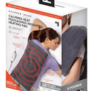 Calming Heat Massaging Vibrations Weighted Heating Pad by Sharper Image | Temperature Settings, Auto ShutOff Feature, Gift for Holidays, Women & Men | 3 Heat, 6 Massage, 12” x 24”, 4 lbs
