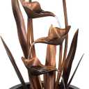Hi-Line Gift Ltd. Tiered Leaves Stainless Metal Fountain Outdoor 35" H, Copper